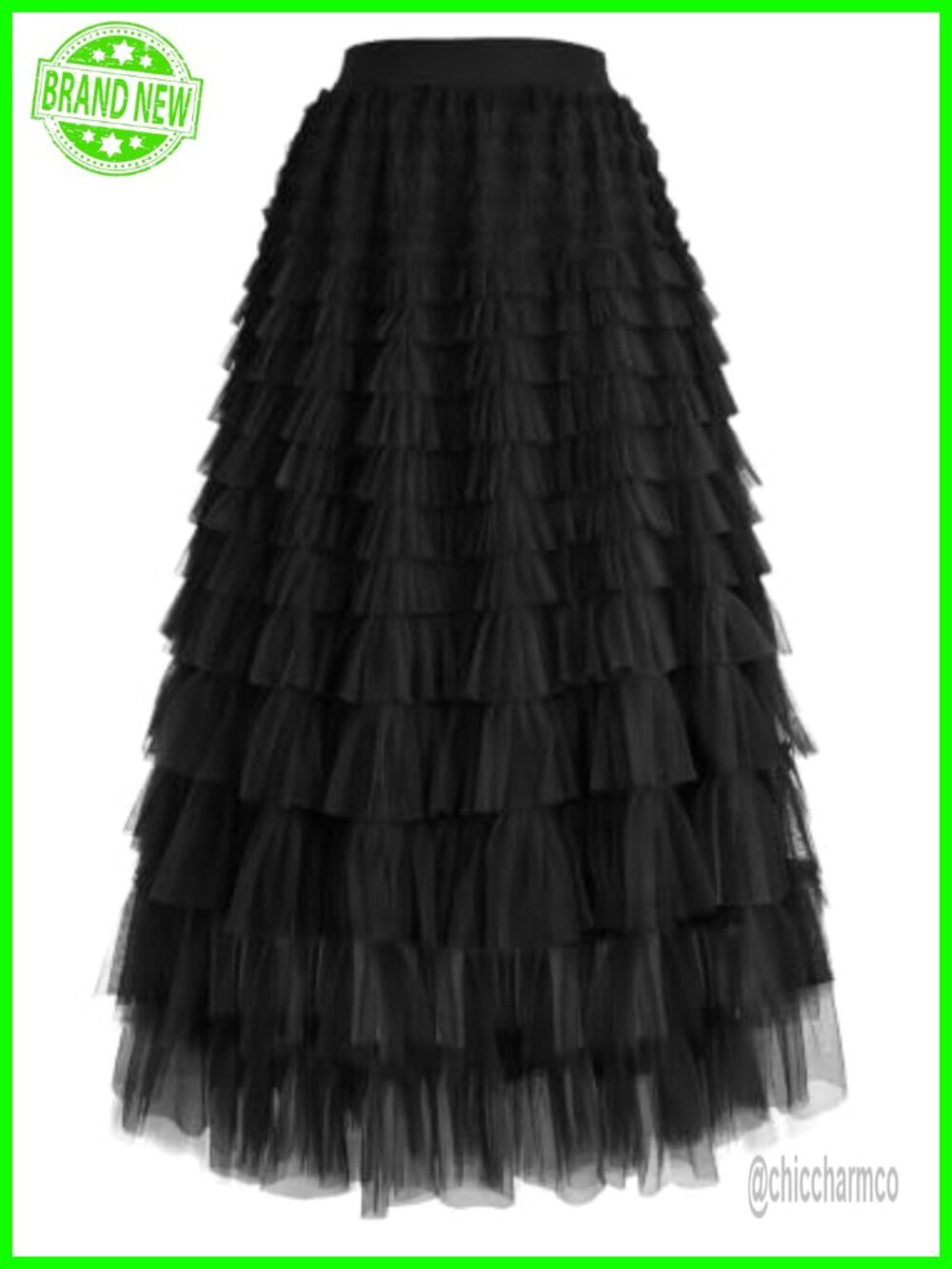 Women's Long Tulle Skirt Fairy Tiered Tutu A-Line Petticoat Maxi Skirt